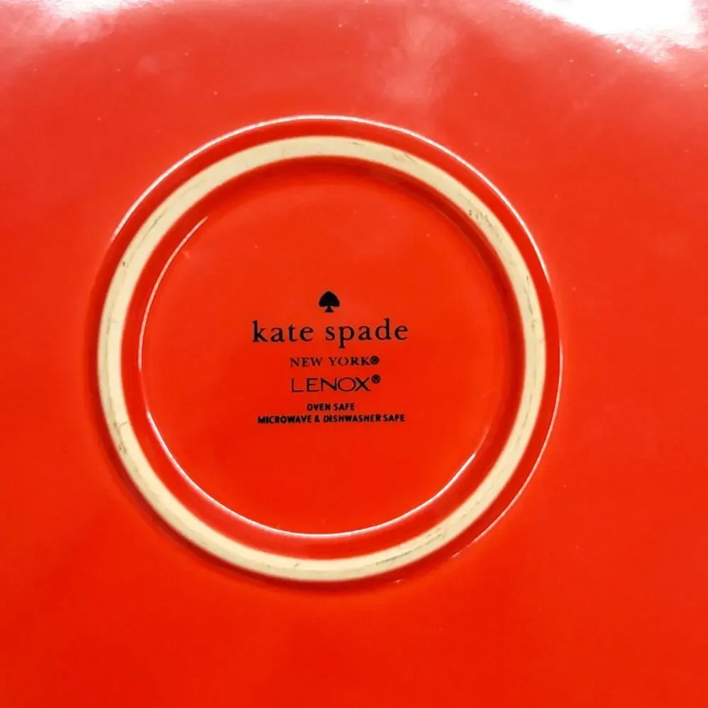 Kate Spade Lenox Sweet Nothings Red Deep Pie Dish Plate Ceramic Baker 10.5